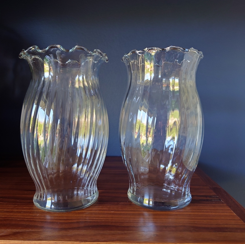 2 Glass Vases